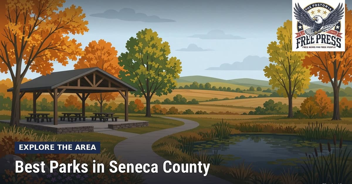 Fostoria News: Illustration, with headline: Best Parks in Seneca County